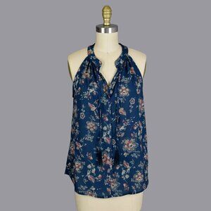 LEMON TART STITCH FIX BLAKEMORE FLORAL SPLIT NECK TOP